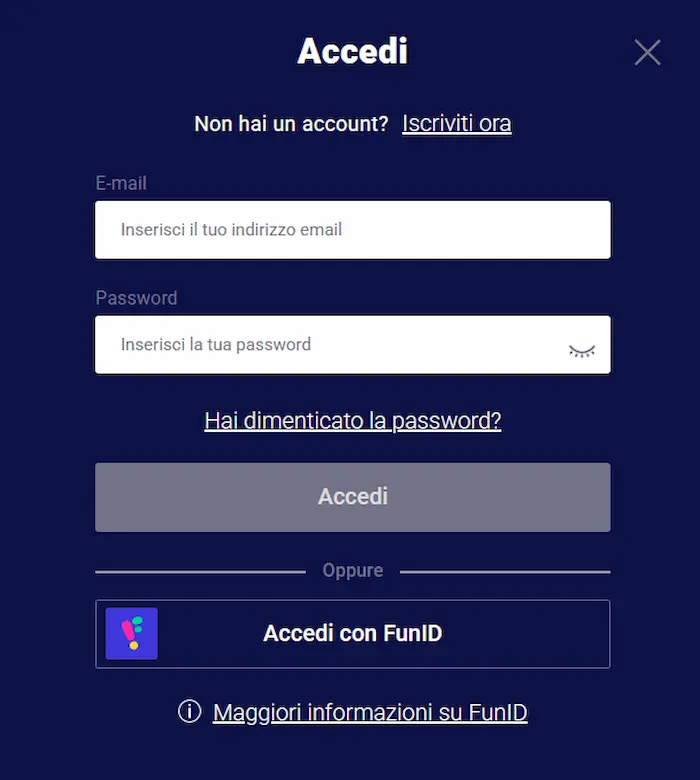 Frumzi Casino Italy login