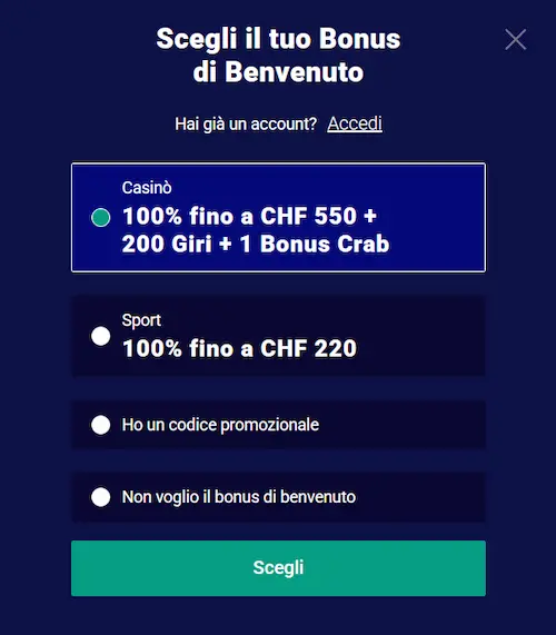 Frumzi Casino Italy reg